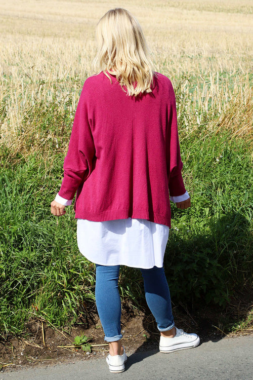 Hattie Knitted Cardigan Berry - Image 4