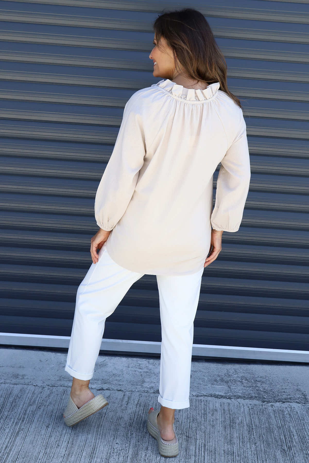 Charmaine Linen Top Stone