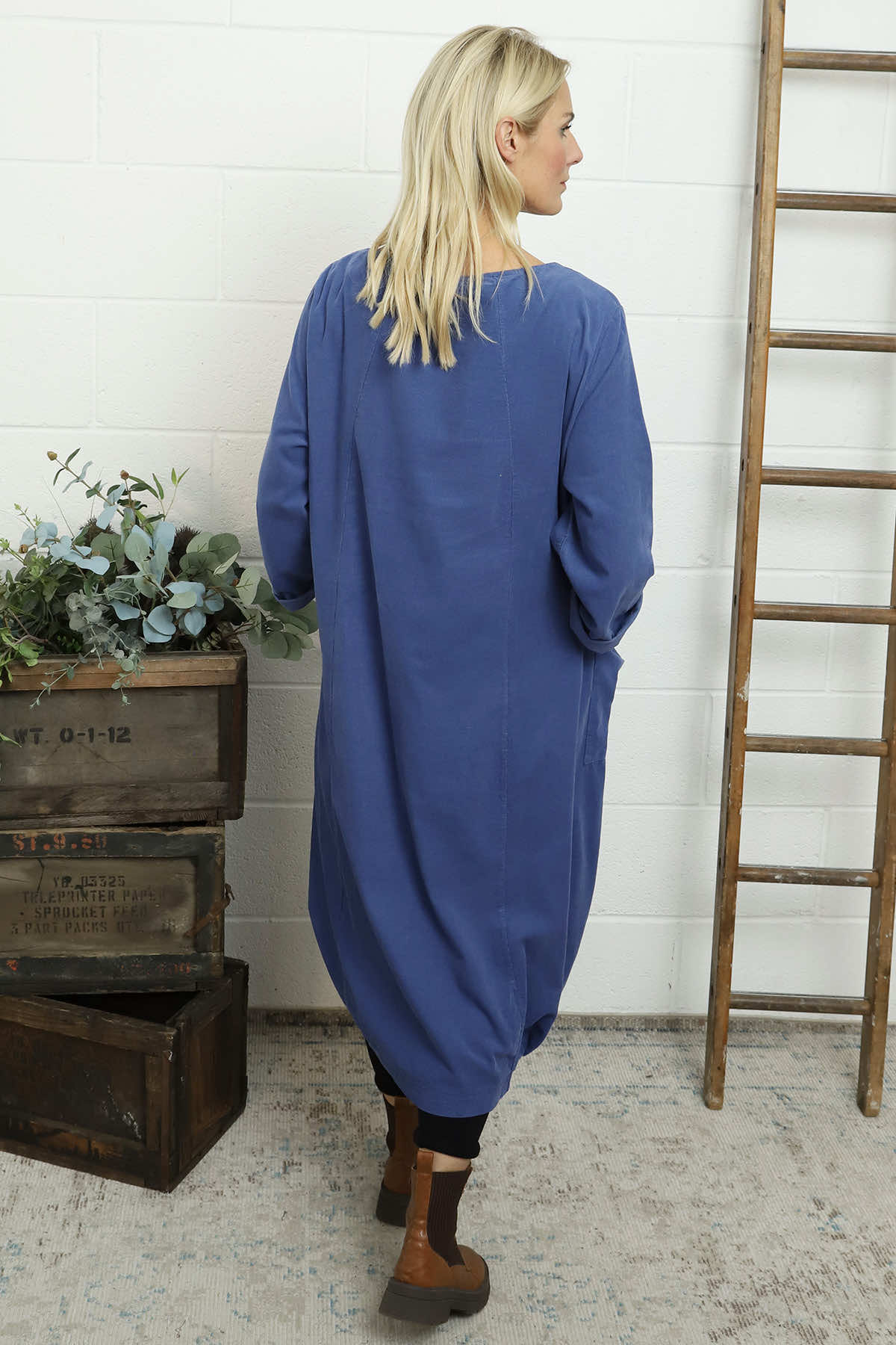 Liora Needlecord Dress Blue