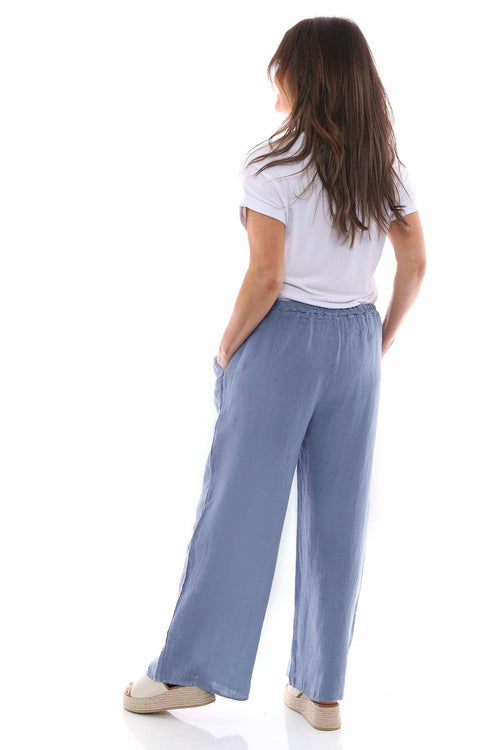 Matilda Linen Trousers Blue - Image 6