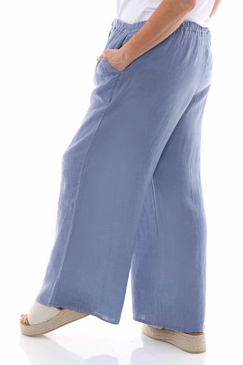 Matilda Linen Trousers Blue - Image 7