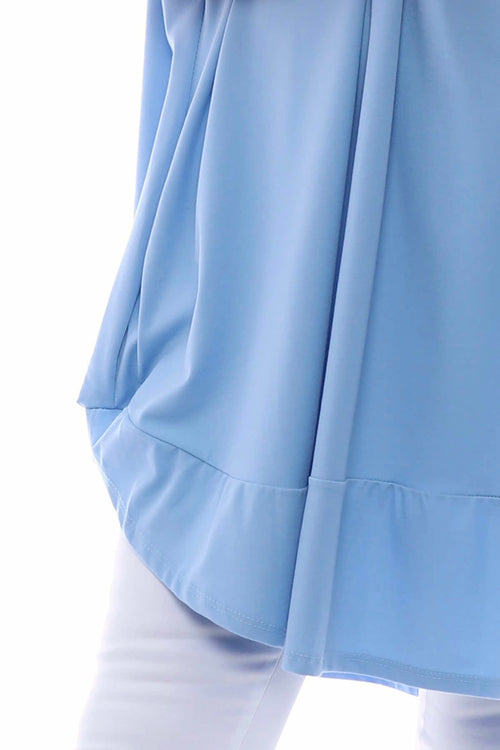 Marion Rolled Sleeve Tunic Powder Blue - Image 5