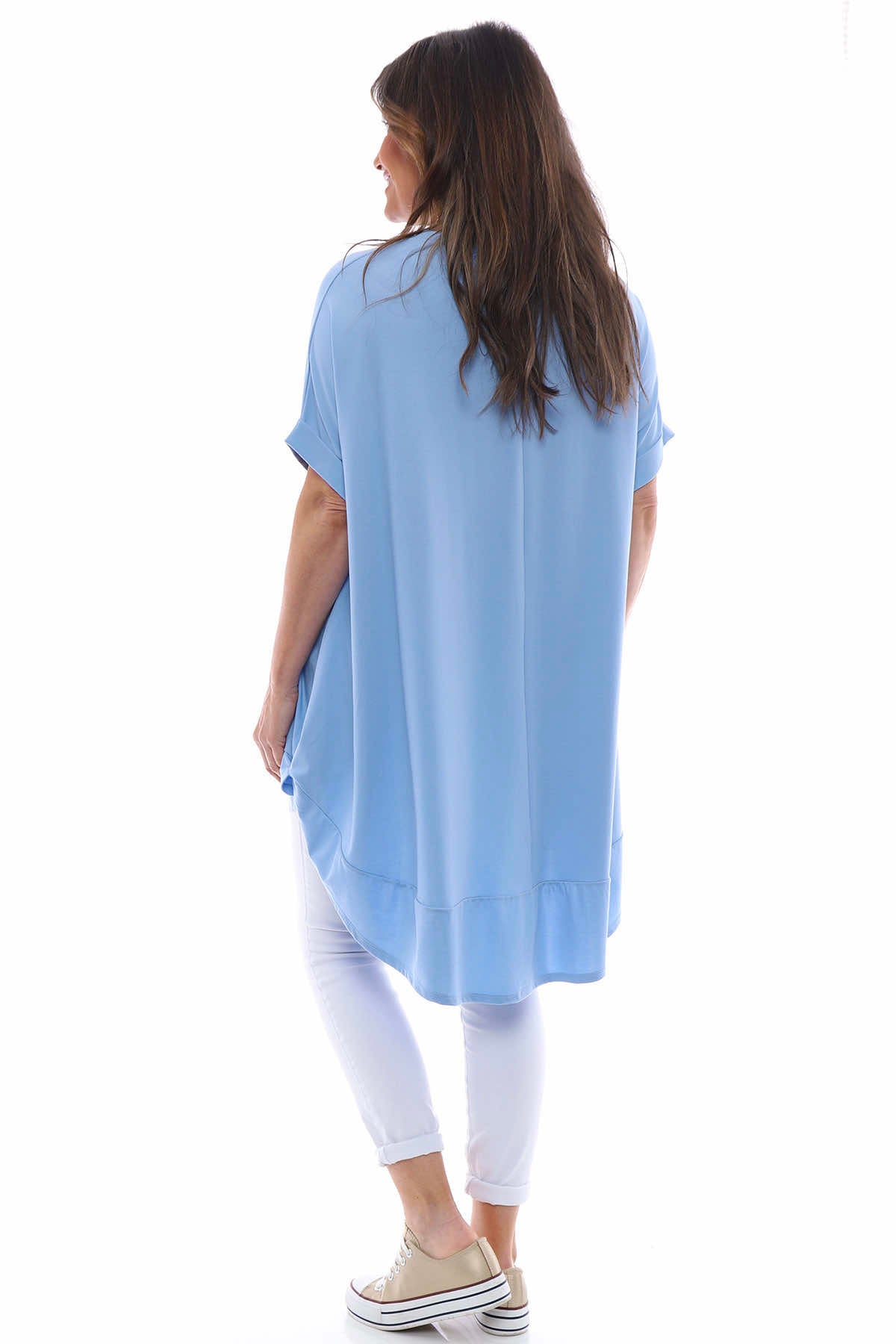 Marion Rolled Sleeve Tunic Powder Blue