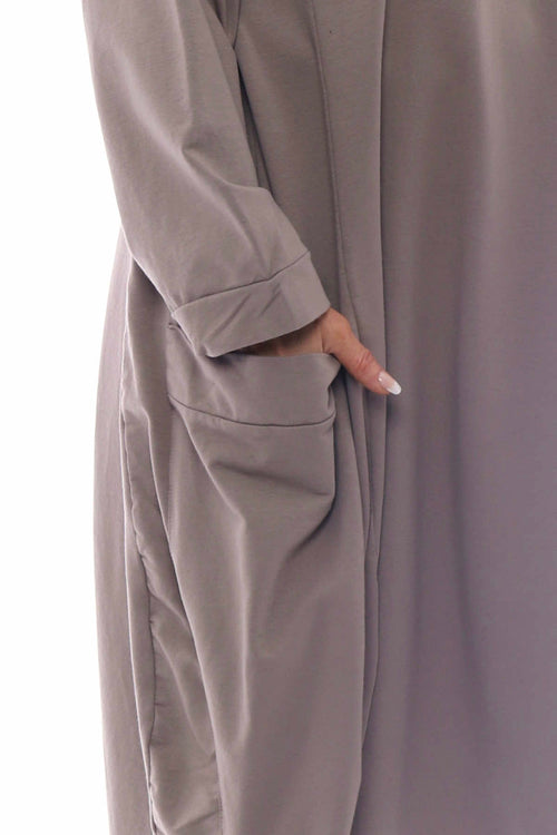Carmella Pocket Cotton Dress Mocha - Image 2