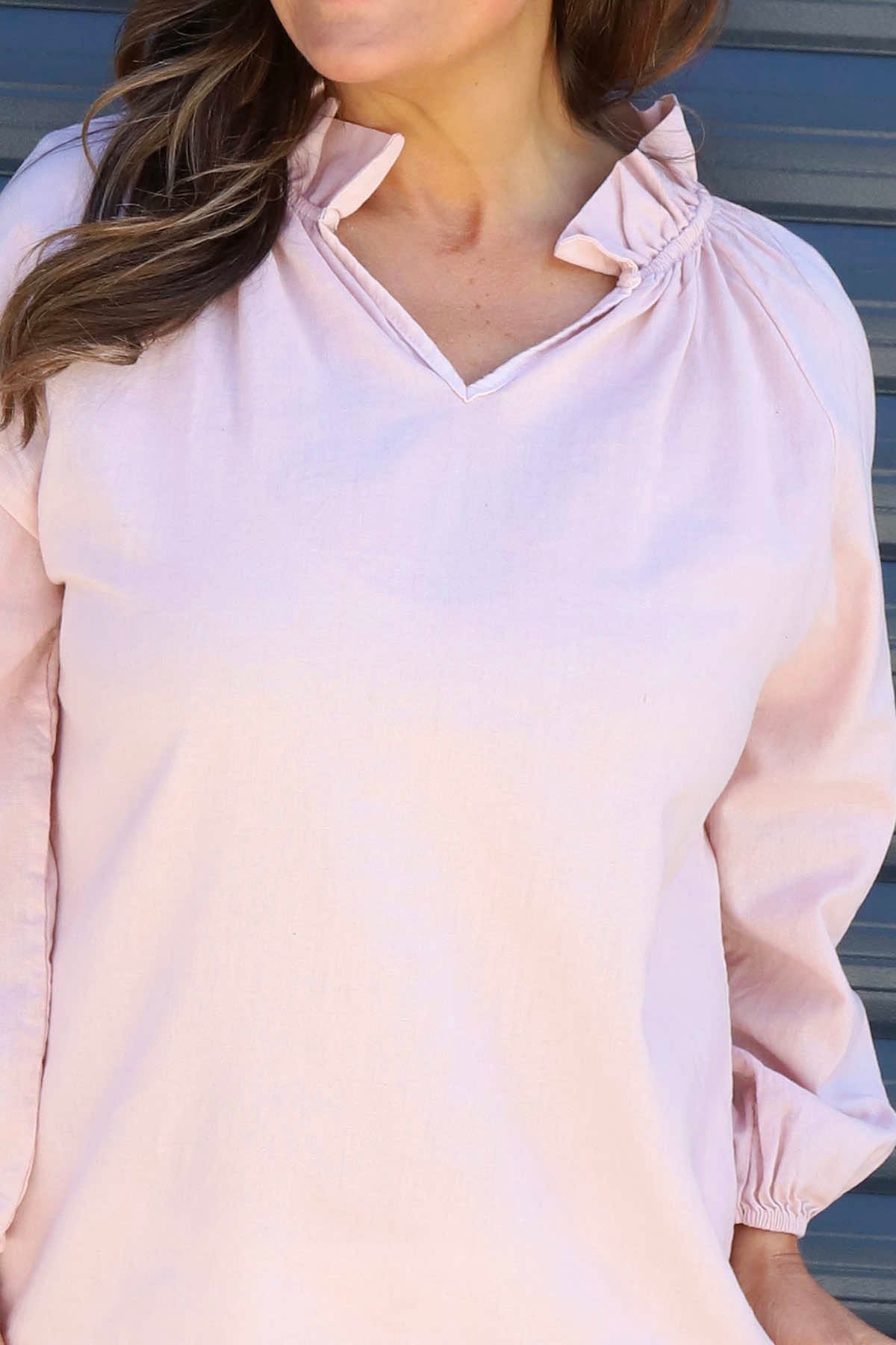 Charmaine Linen Top Pink