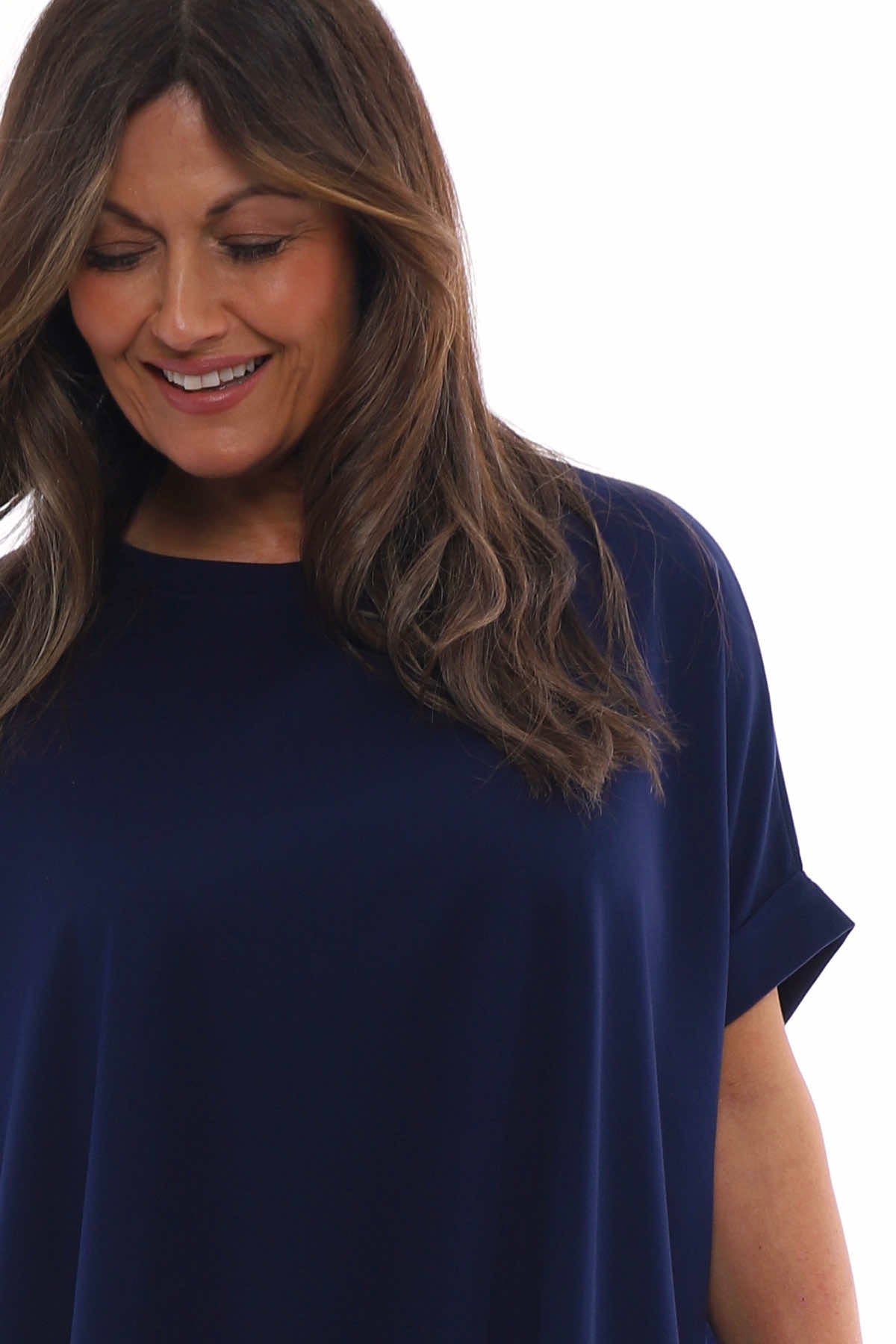 Marion Rolled Sleeve Tunic Navy