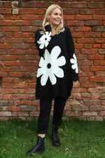 Joan Flower Knitted Jumper Black Black - Joan Flower Knitted Jumper Black
