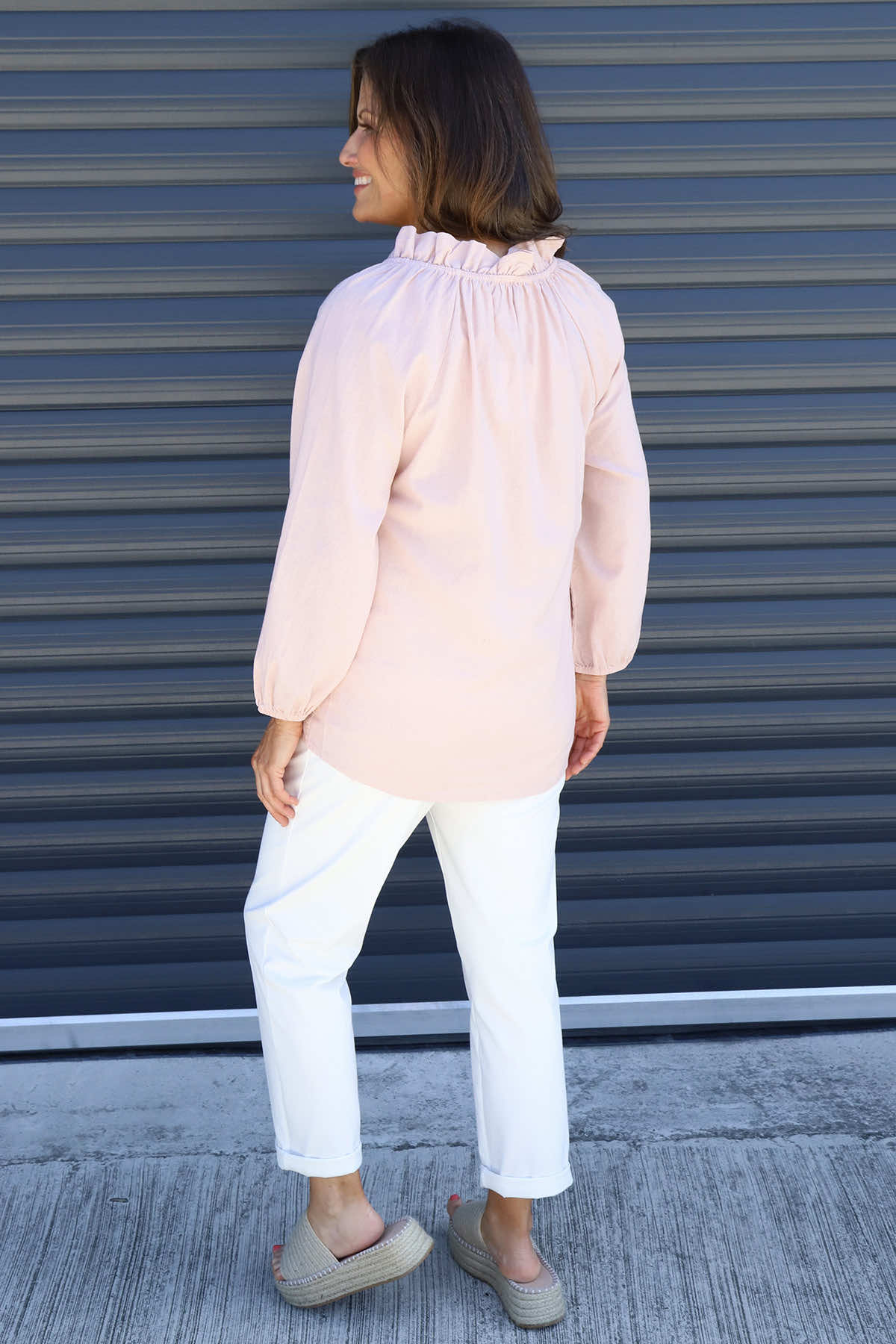 Charmaine Linen Top Pink