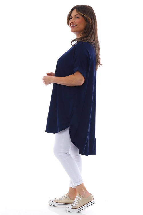 Marion Rolled Sleeve Tunic Navy - Image 5