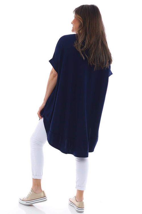Marion Rolled Sleeve Tunic Navy - Image 6