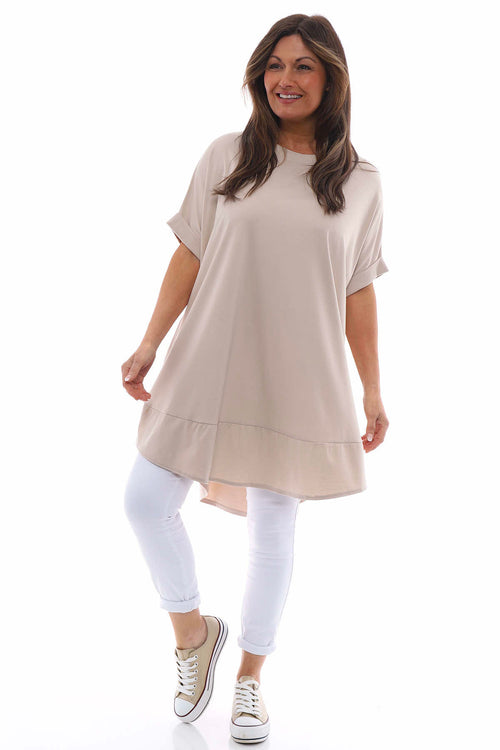 Marion Rolled Sleeve Tunic Stone