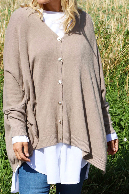 Hattie Knitted Cardigan Mocha - Image 3