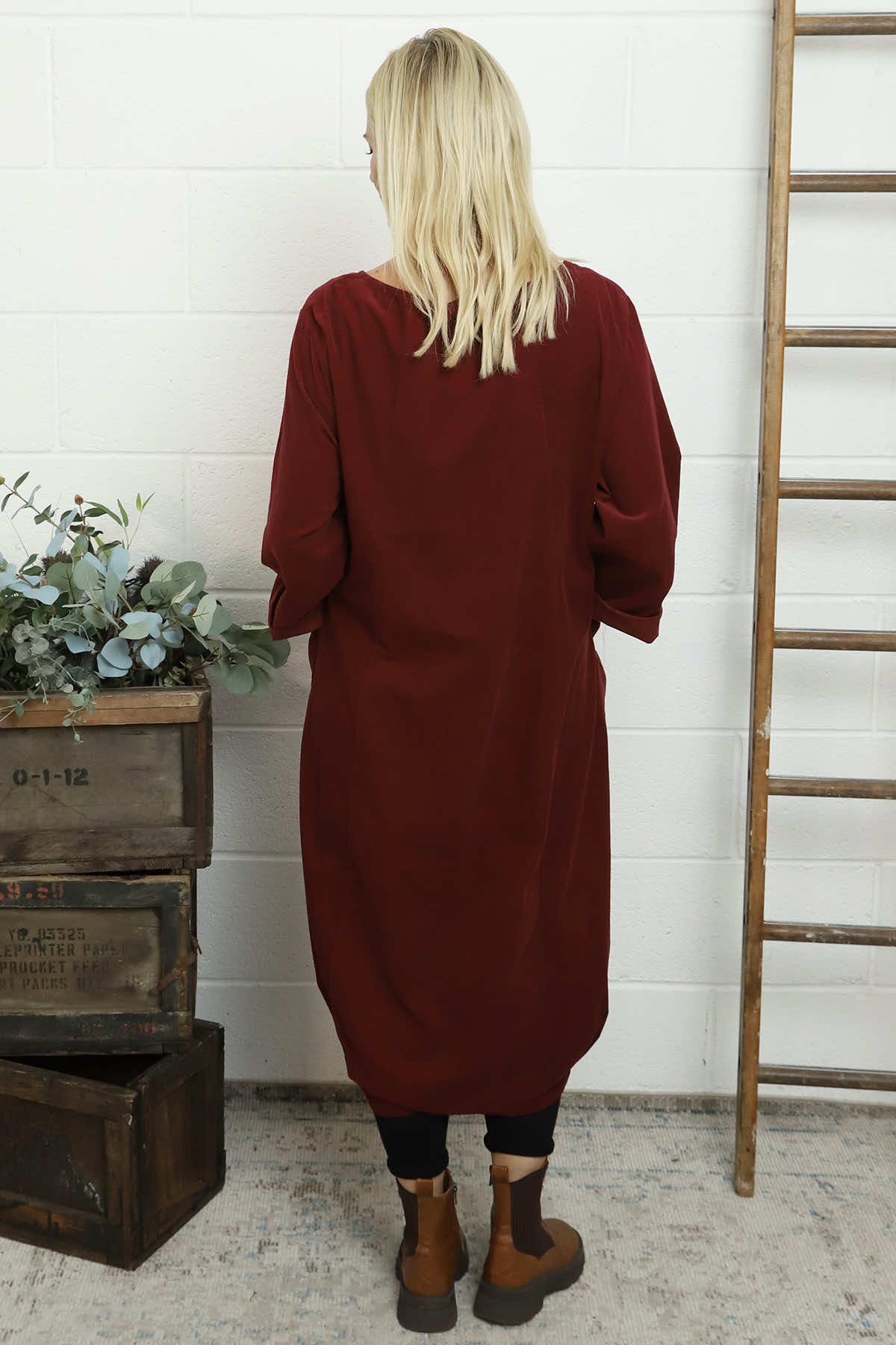 Liora Needlecord Dress Wine