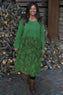 Jillian Pattern Cotton Dress Green
