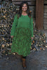 Jillian Pattern Cotton Dress Green