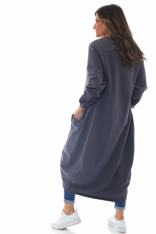 Carmella Pocket Cotton Dress Charcoal - Image 6