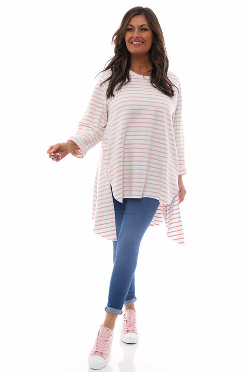 Alyssa Stripe Cotton Top Pink - Image 1