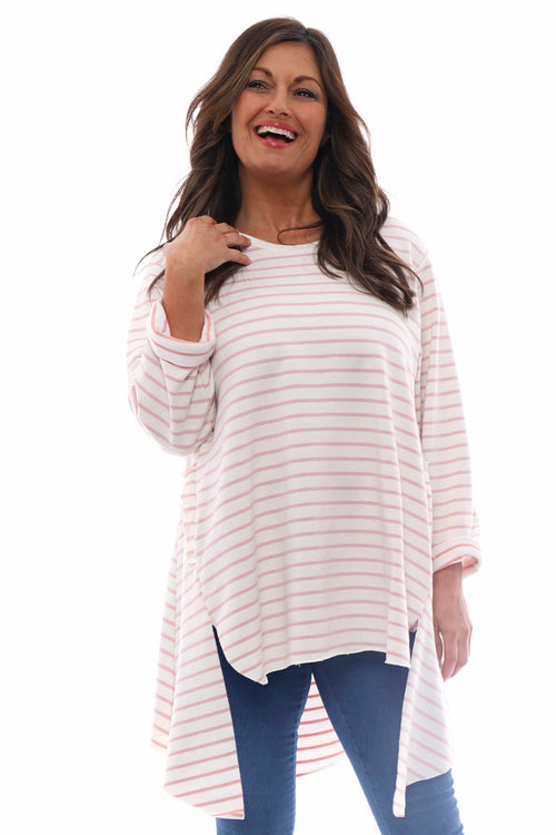 Alyssa Stripe Cotton Top Pink - Image 2