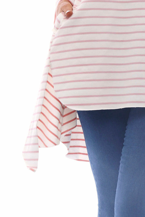 Alyssa Stripe Cotton Top Pink - Image 4