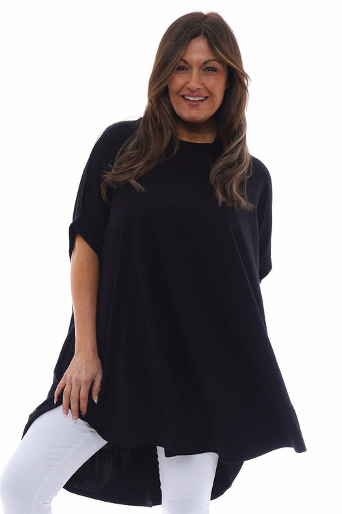 Marion Rolled Sleeve Tunic Black