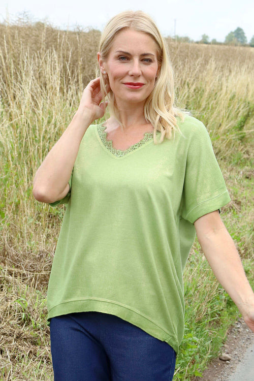 Robyn V-Neck Top Green - Image 4