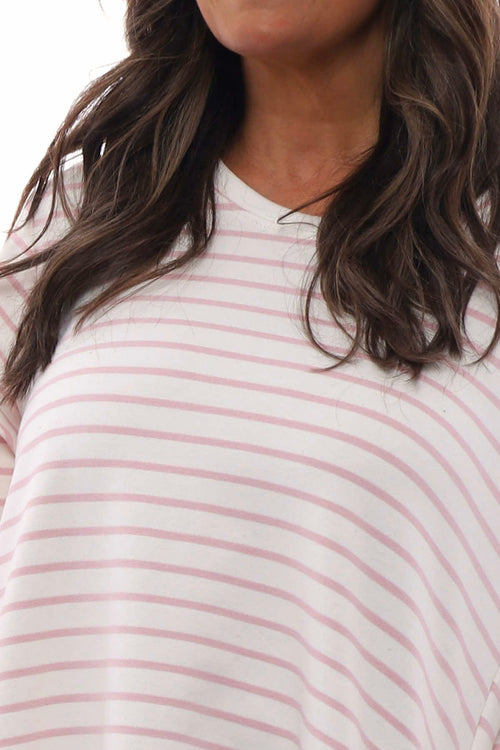 Alyssa Stripe Cotton Top Pink - Image 5