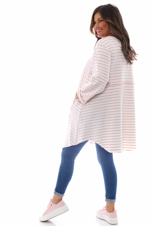 Alyssa Stripe Cotton Top Pink - Image 6