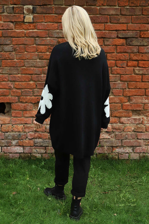 Joan Flower Knitted Jumper Black - Image 4