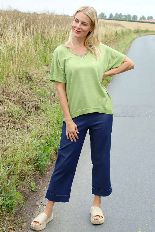 Robyn V-Neck Top Green - Image 1