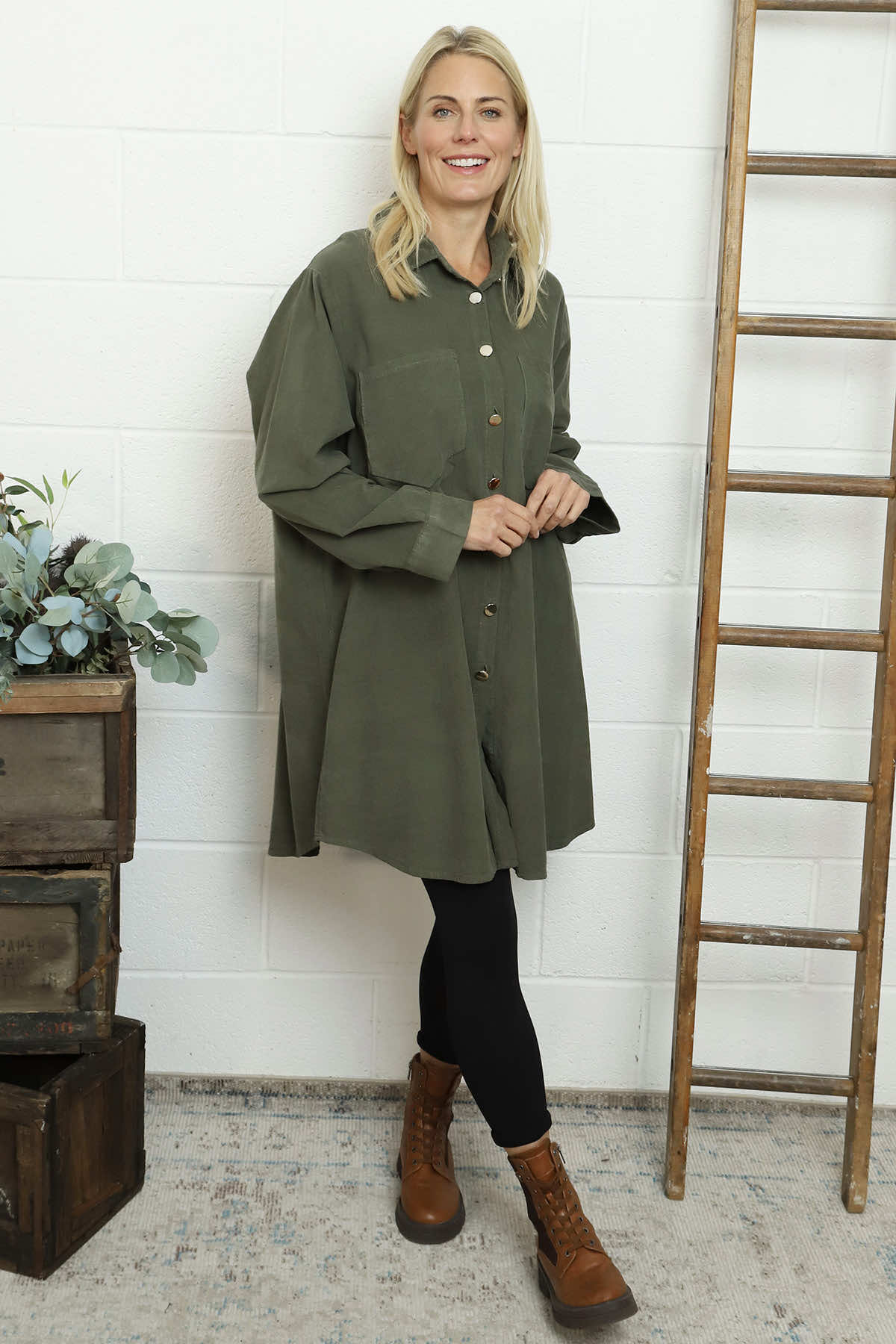 Wendy Needlecord Shirt Khaki