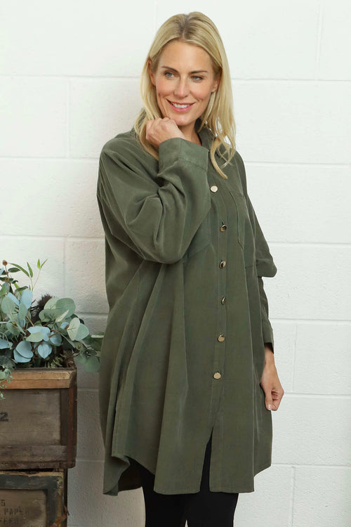 Wendy Needlecord Shirt Khaki - Image 3