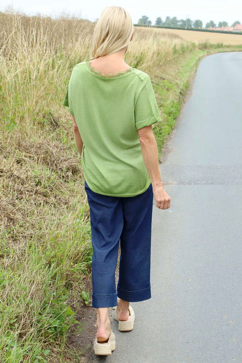 Robyn V-Neck Top Green - Image 5