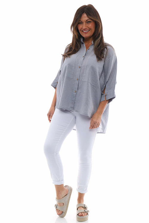 Adelia Linen Shirt Grey - Image 1