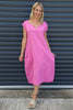 Cyrilla Linen Dress Pink