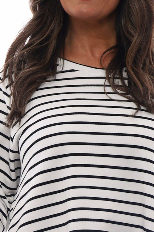 Alyssa Stripe Cotton Top Black - Image 5