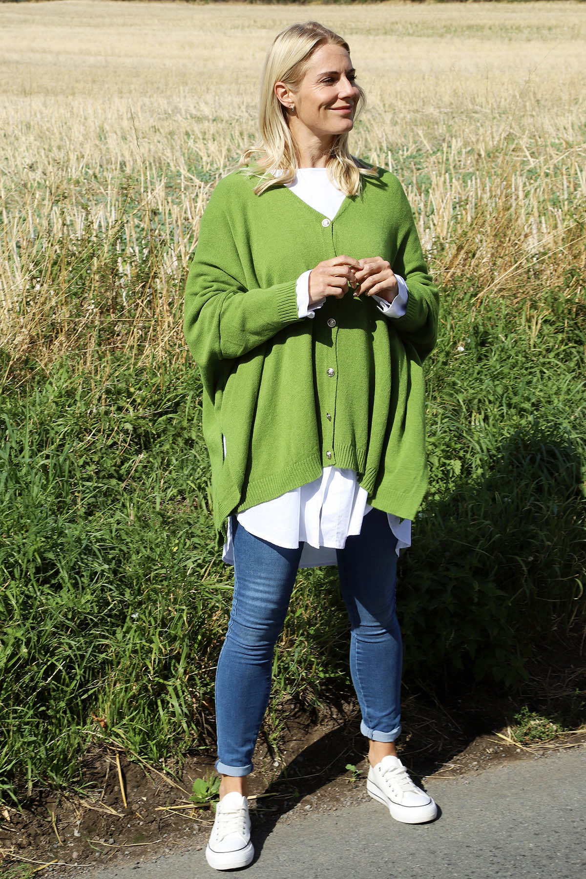 Hattie Knitted Cardigan Olive