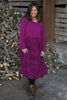 Jillian Pattern Cotton Dress Berry