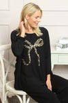 Lillian Bow Jumper Black