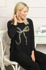 Lillian Bow Jumper Black Black - Lillian Bow Jumper Black