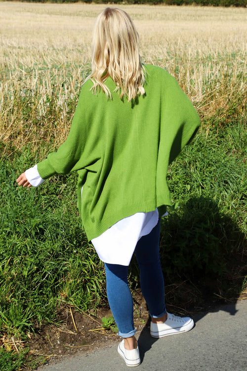 Hattie Knitted Cardigan Olive - Image 4