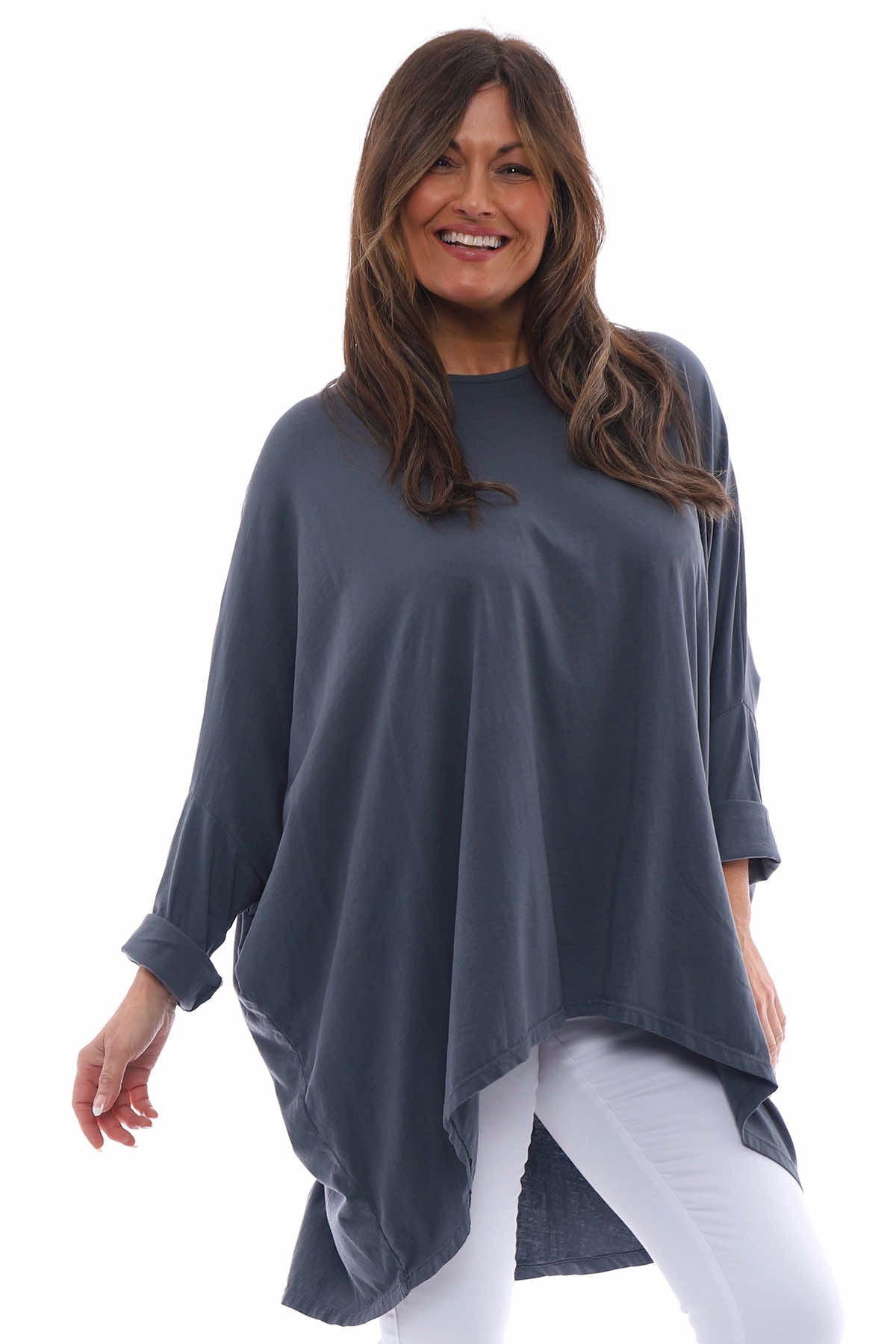 Slouch Jersey Top Mid Grey