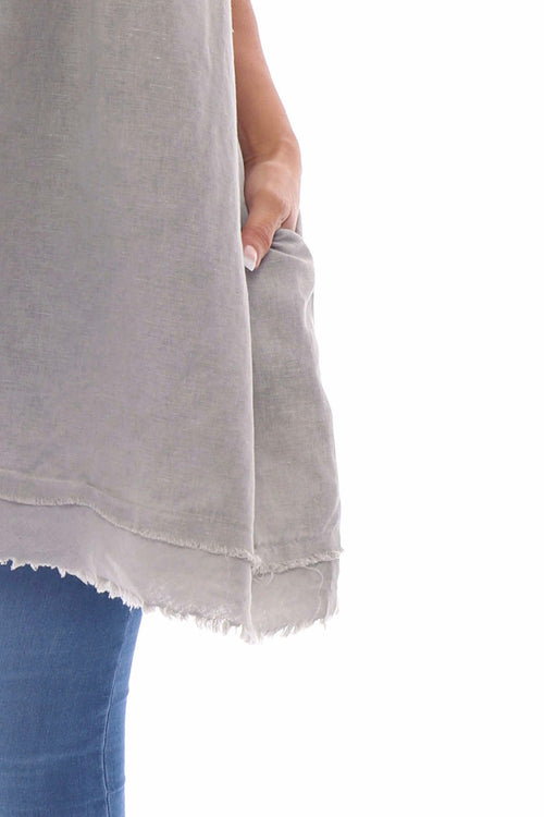 Millia Washed Linen Tunic Mocha - Image 3