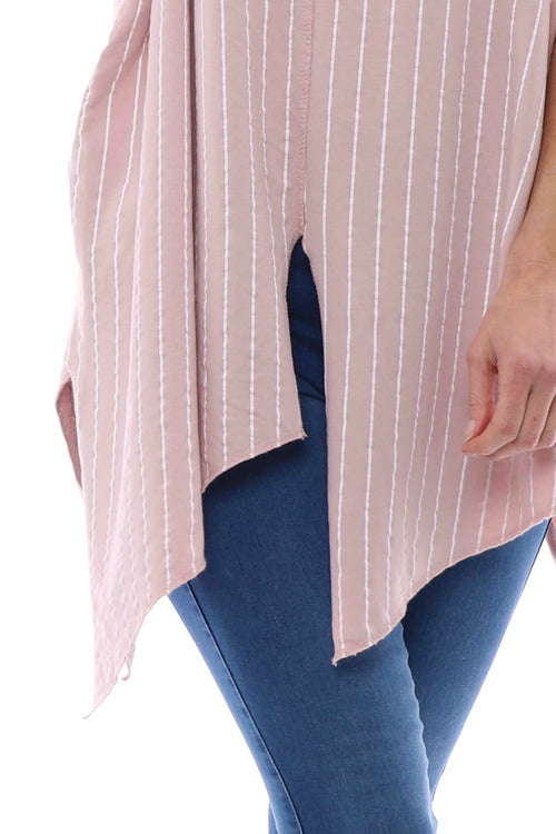Corinne Stripe Cotton Top Pink - Image 4