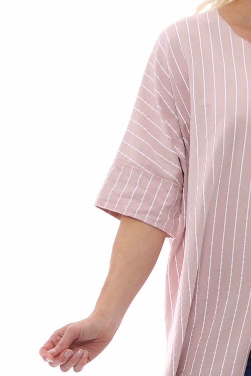 Corinne Stripe Cotton Top Pink - Image 6