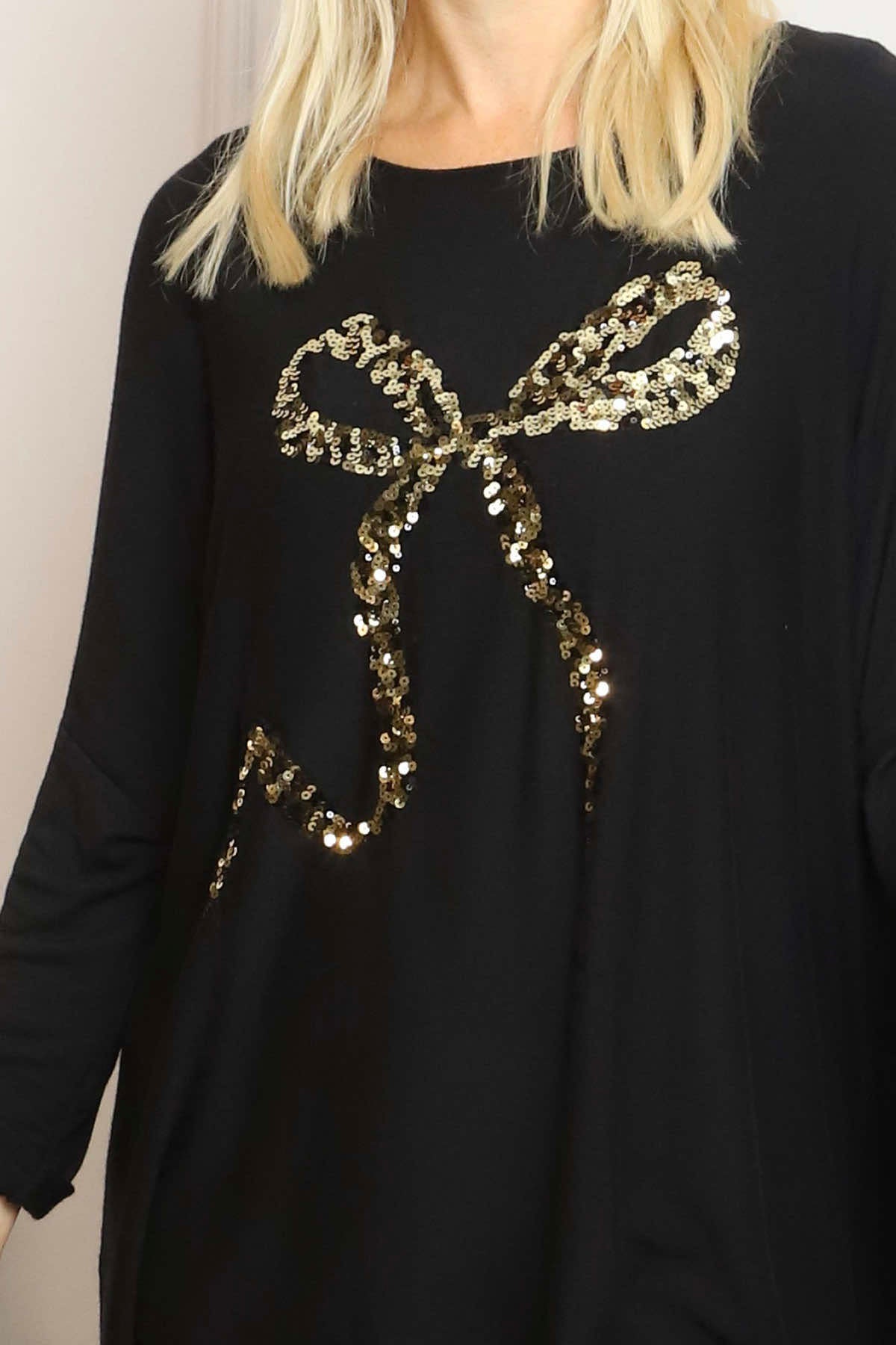 Lillian Bow Jumper Black