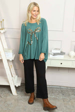 Lillian Bow Jumper Sage Green Sage Green - Lillian Bow Jumper Sage Green