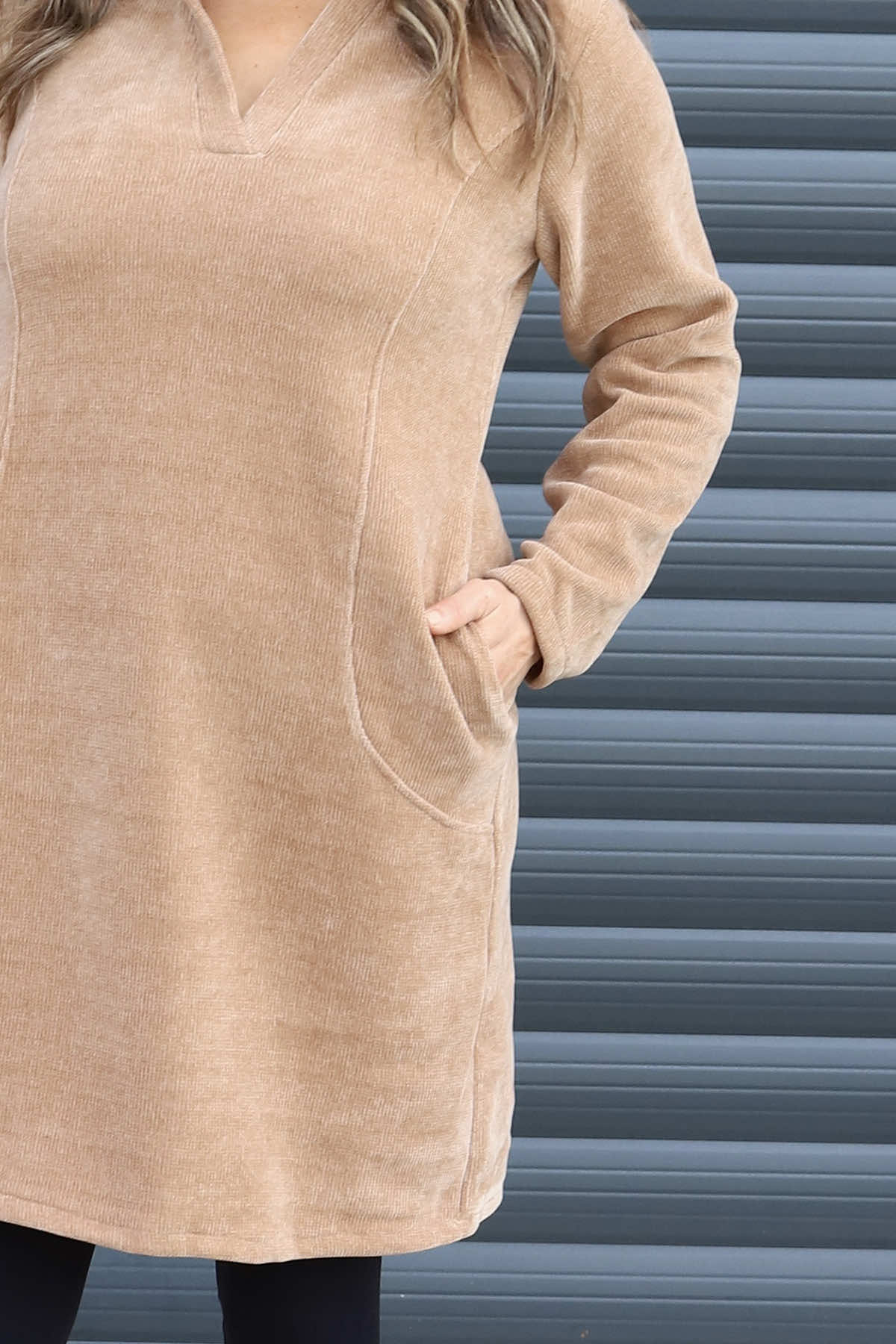 Irina Cord Collared Tunic Camel