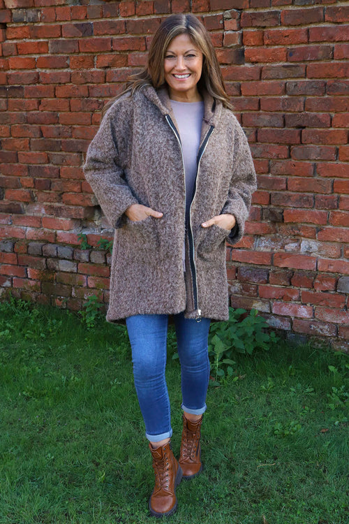 Sheila Zip Hooded Jacket Nutmeg - Image 1