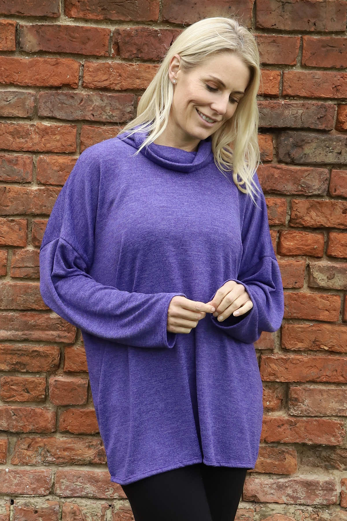 Tarka Cowl Neck Top Purple