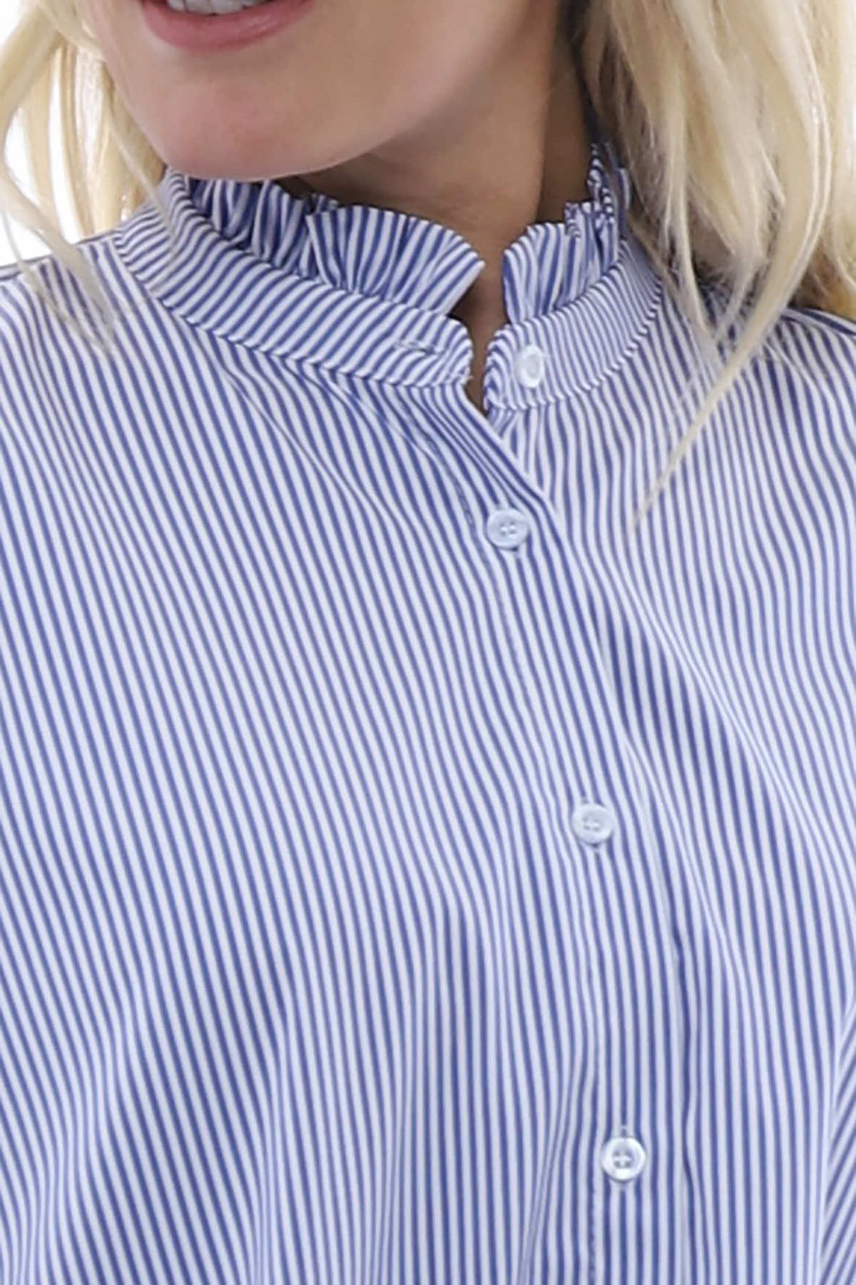 Graziana Narrow Stripe Shirt Blue